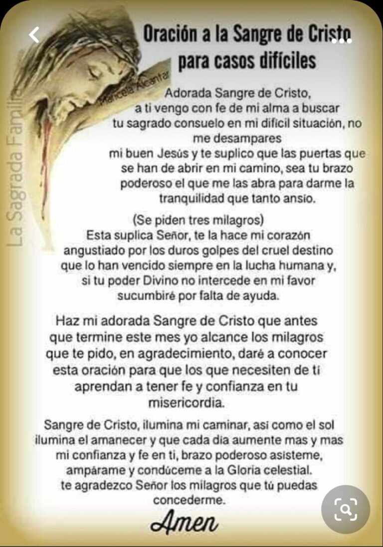 Oración a la Sangre de Cristo para paz y solución de problemas ※